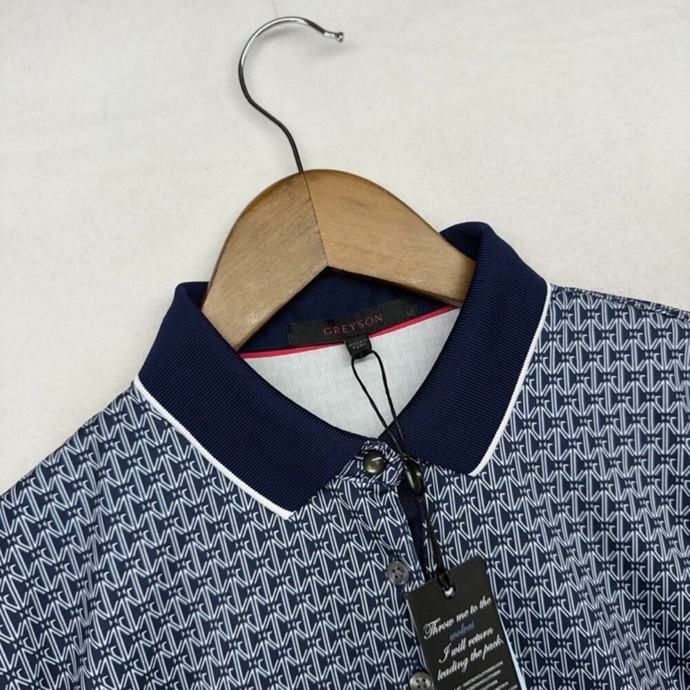 Greyson Polo Shirt Womens Medium Blue Rocket Mortgage Detroit Monogram Golf NEW - Picture 5 of 11